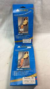 lot 170 image: ITA-MED Pantyhose 330 Graduated Compression Support Hosiery 2-Pack XL Nude
