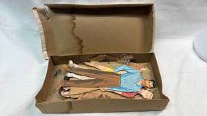 lot 177 image: Paper Doll Cut-Out Set with Clothing Pieces and Storage Box