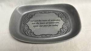lot 35 image: Rectangular Serving Tray with Decorative Border and Engraved Text