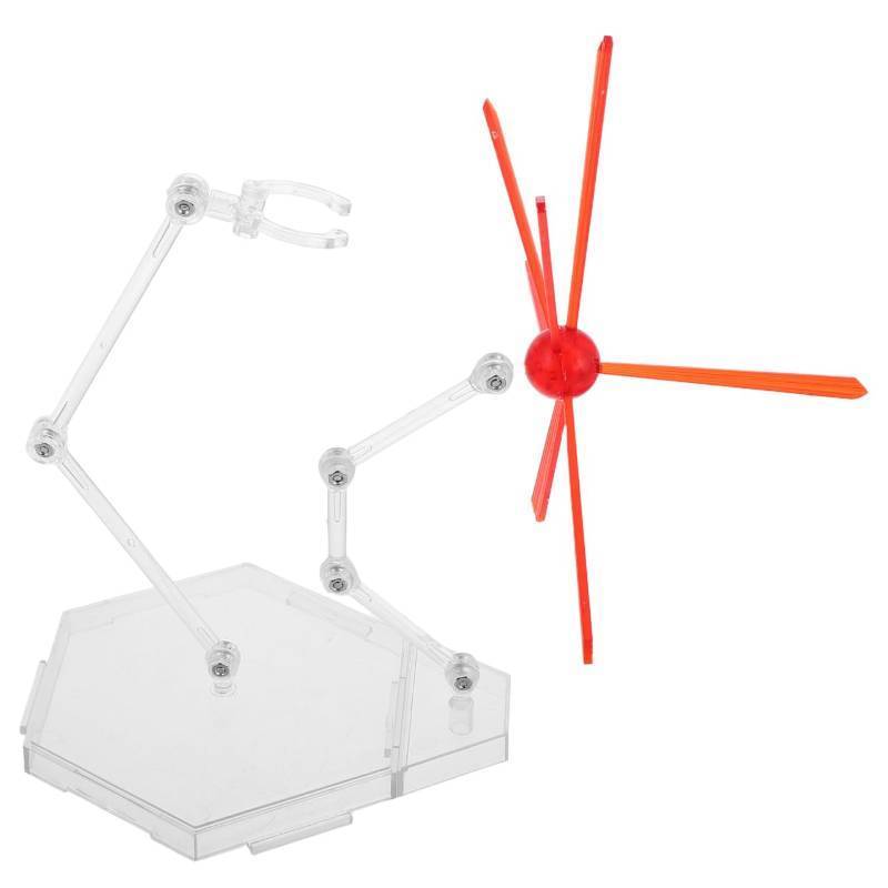 lot 13356 image: Totority Action Figure Stand Display Stand for Model Dolls with Red Special Effects Figure Holder Model Display Rack Portable Doll holder for Collectors - Retail $15