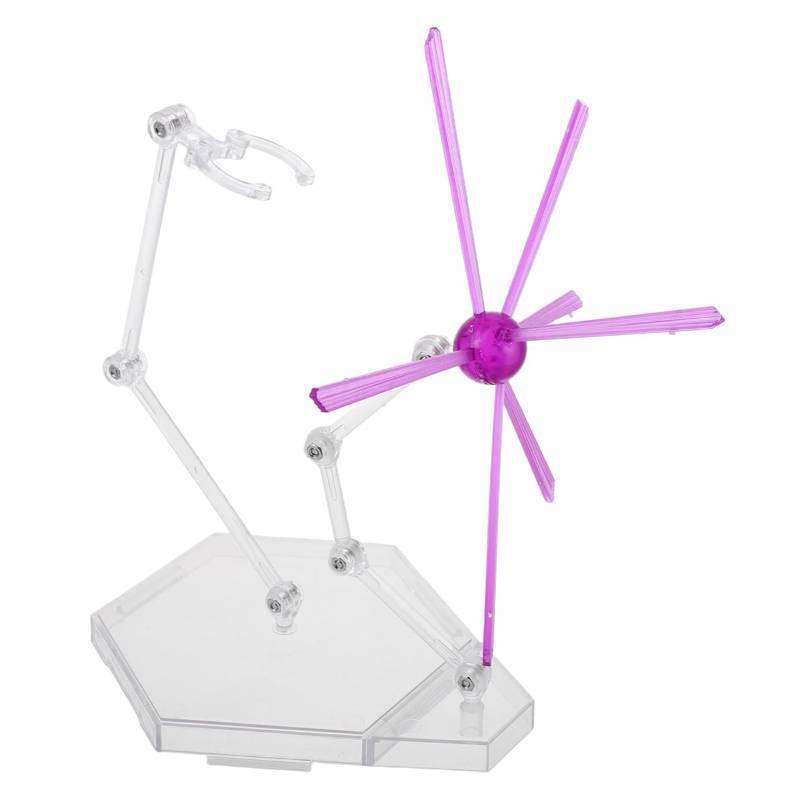 lot 13357 image: Totority Action Figure Stand with Purple Special Effects, 8.85x5.11x4.72 in, Adjustable & Lightweight Display Holder for Dynamic Poses, Scene Enhancement & Stable Support for Collectible Figures - Retail $21