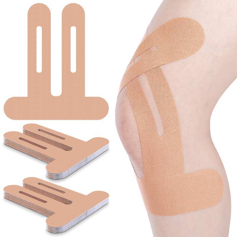 lot 1531 image: Anglechic 50 Pcs Precut Kinesiology Tape for Knees Pain Relief Elastic Waterproof Athletic Knee Tape for Support Stability Sports(Skin Color) - Retail $36