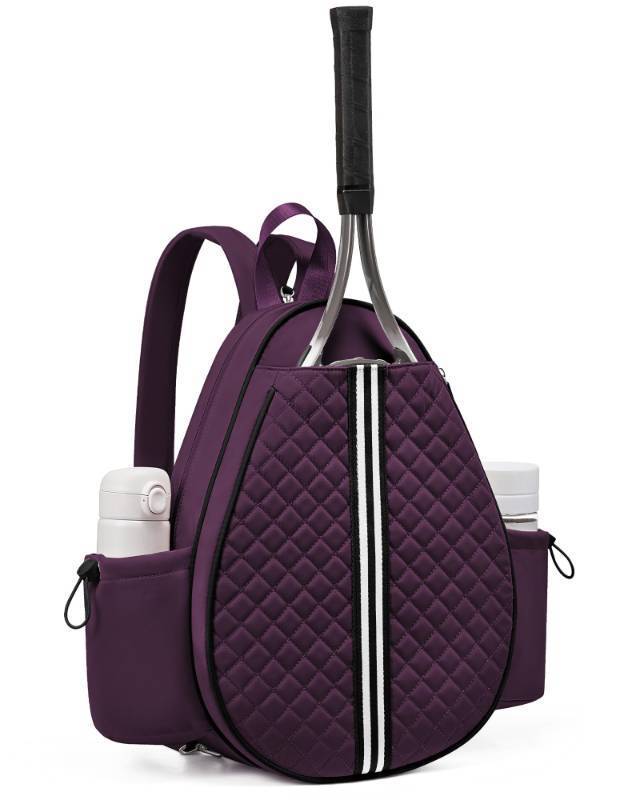lot 1536 image: Sucipi Tennis Bag, Quilted Tennis Sling Crossbody Backpack, Water Resistant Tennis Racket Bags for Women Men, Suitable for Pickleball Tennis Badminton - Retail $46