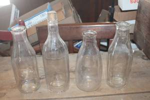 lot 1883 image: Vintage Glass Milk Bottles and More