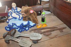 lot 1963 image: Vintage TY Stuffed Bear, Skates and More