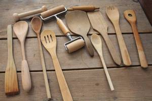 lot 1995 image: Antique Wood Butter Paddle and More