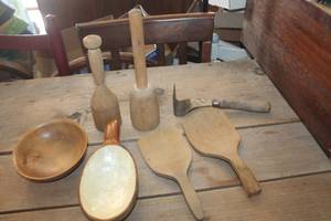 lot 1996 image: Antique Wood Butter Paddles and More