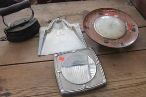 lot 2016 image: Vintage Sad Iron, Clock and More