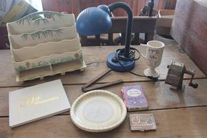 lot 2025 image: Vintage Pencil Sharpener, Desk Lamp and More