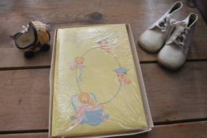 lot 2026 image: Vintage Baby Book, Shoes and More