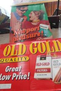 lot 2030 image: Metal Cigarette Signs