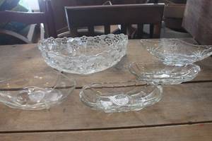 lot 2043 image: Vintage Cut Glass Serving Dish & More