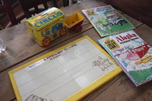 lot 2080 image: Vtg. Playskool Magnetic Board and More