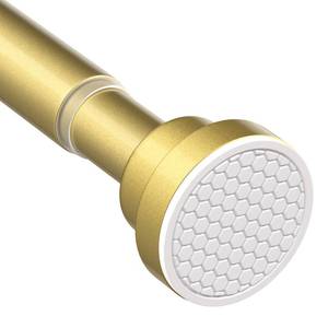lot 710 image: AIZESI Tension Curtain Rod 28 to 48 Inch Adjustable No Drilling 78 Diameter Gold Curtain Rod, Small Shower Curtain Rod for Woindow, Bathroom, Doorway, Closet, Kitchen - Retail $18