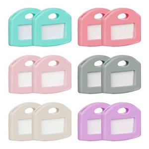 lot 719 image: Uniclife 12 Pcs Key Covers Caps 1 Inch Key Covers Protectors with Clear Windows and Blank Paper Labels, Soft Key Identifiers for Standard Regular Thin Flat House Keys, 6 Colors (Not for Odd-Shaped) - Retail $7