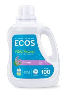 lot 726 image: ECOS Laundry Detergent Liquid, 100 Loads - Dermatologist Tested Laundry Soap - Hypoallergenic, EPA Safer Choice Certified, Plant-Powered - Lavender, 100 Fl Oz - Retail $18
