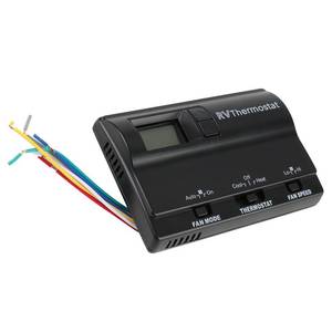 lot 756 image: One Button Missing Cover WMPHE Upgrade RV Digital Thermostat with HeatCool Systems, T-Stat Wall Thermostat Air Conditioner Compatible with 83303362, Temperature Adjustment 98°F to 33°F -Black - Retail $68