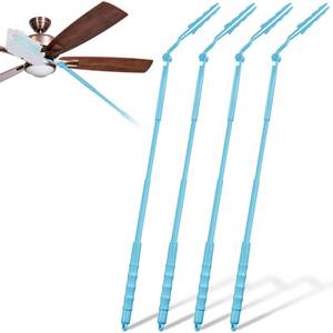 lot 757 image: Colingmill 4 Pcs 3 ft Replacement Handles Compatible with Duster Refills, Long Extended Handle Only, Adjustable Length for Ceiling Fans, Blinds, Shelves, Windows, Foldable & Extendable (Sky Blue) - Retail $15
