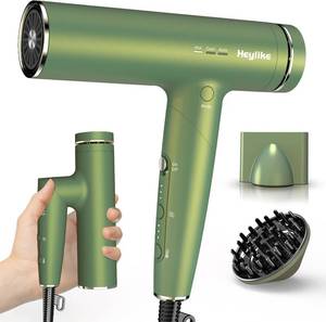 lot 765 image: High Speed Plasma Ion Hair Dryer Without Diffuser, Professonal Blow Dryer 110000 RPM Brushless Motor for Fast Drying, 1500W 3Temps3Speeds Thermo-Control Lightweight Hairdryer for Women Home Travel - Retail $70