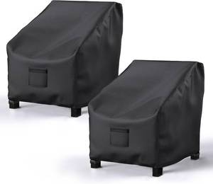 lot 799 image: BROSYDA Patio Chair Covers for Outdoor Furniture Waterproof 2 Pack, Lawn Chair Covers Heavy Duty Oxford Cloth, Large Covers for Lounge Lawn Deep Seat Black 40 W x 40 D x 36 H - Retail $36