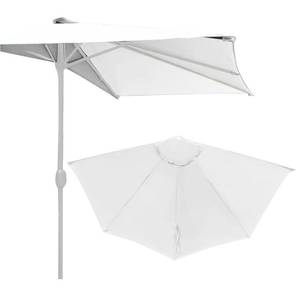 lot 811 image: Hapivida 8.83FT Half Patio Umbrella, 5 Ribs Outdoor Half Umbrella Replacement Cloth Balcony Shade Canopy Cover Only for Table Deck Beige - Retail $30