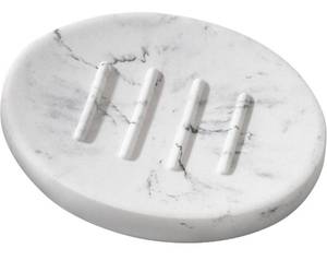 lot 852 image: Mini Soap Dish Bathroom Resin Marble Look Bar Soap Holder for Shower Soap Tray for Kitchen Sink(Marble White) - Retail $0