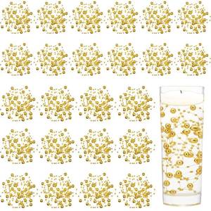 lot 860 image: Tondiamo 24 Pcs Artificial Pearl String for Floating Candle Faux Pearls Beads String Garland Centerpiece Decoration for Vases Filler Wedding Spring Holiday Party Decor(Gold) - Retail $10