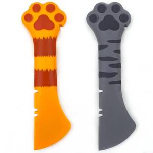 lot 863 image: Joyinjojo 2 Pack Dog Cat Food Spoon, Cute Paw Silicone Pet Can Opener Spatula Scoop Mixing Spoons for Wet Canned Food - Retail $7