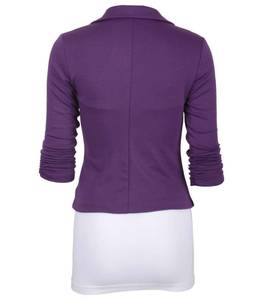 lot 865 image: Aulin� Collection Womens Casual Work Solid Color Knit Blazer Plum 3X - Retail $37