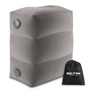 lot 867 image: Inflatable Travel Foot Rest Pillow, Kids Airplane Bed, Adjustable Height Leg Pillow for Air Travel, Make a Flat Bed for Kids and Toddlers, Great for Airplane, Train, car��Grey, 1 Pack�� - Retail $22