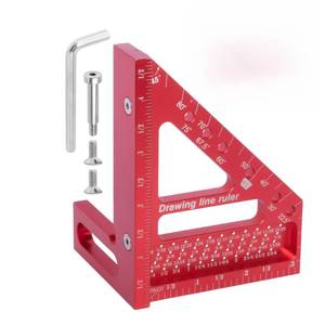 lot 879 image: Carpenter Square, 3D Multi-Angle Measuring and Scribing Square Tool, Accurate Hole 22.5-90 Degree Aluminum Alloy Protractor for Woodworking, Construction Projects. - Retail $15