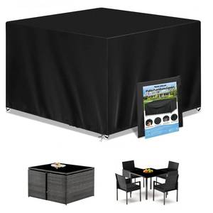 lot 882 image: Wanocean Patio Furniture Covers Waterproof, 55x55 Outdoor Furniture Cover with Storage Bag, Outdoor Table and Chair Cover for Rain, UV, Snow and Dust��55 L x 55 W x 35 H�� - Retail $20