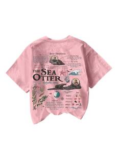 lot 889 image: RoseSeek Womens Sea Otter Print Graphic Tees Cute Short Sleeve Crew Neck Casual Summer T Shirts Light Pink Large - Retail $1,382
