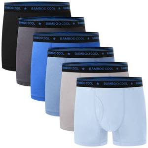lot 917 image: BAMBOO COOL Boys Underwear Moisture-Wicking Brethable Boxer Briefs Soft Lightweight Tag-Free with Fly Pouch 6-Pack - Retail $30