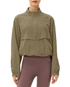 lot 930 image: Locachy Womens Lightweight Zip Up Athletic Jacket Stand Collar Windproof Sun Protection Workout Outdoor Jacket Camel XL - Retail $27