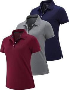 lot 943 image: 1 or 3 Pack Womens Polo Shirts Short Sleeve, Athletic Dry Fit Collared Golf Tennis Tops for Work Casual Wear (Set 7, XX-Large) - Retail $37