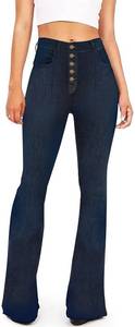 lot 944 image: KDF Flare Jeans for Women Womens Bootcut Bell Bottom Jeans High Waisted Stretch Slimming Bell Bottoms Jeans US 8 - Retail $31