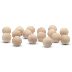 lot 948 image: 1 inch Wooden Round Ball, Bag of 50 Unfinished Natural Round Hardwood Balls, Smooth Birch Balls, for Crafts and DIY Projects (1 inch Diameter) by Woodpeckers - Retail $10