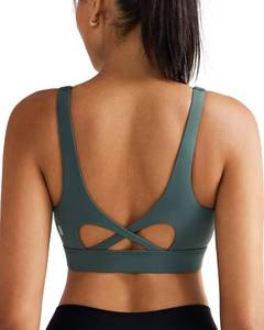lot 972 image: RUNNING GIRL Sports Bra for Women High Support, Molded Cup High Impact Sports Bras with Sewn in Pads Workout Running Bra(3128 Sage Green L) - Retail $19