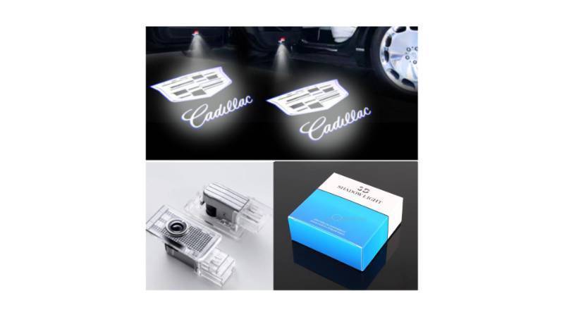 lot 38082 image: 3D Shadow Lights LED Door Logo Projector for Cadillac SRX CT6 XTS ATS XT4 XT5 XT6 Dual Plug Puddle Lights for Cadillac Welcome Courtesy Lights Auto Accessories - Retail $30