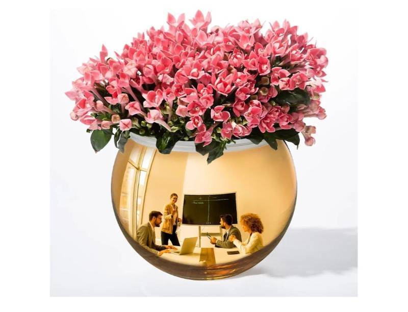 lot 38125 image: Cubicle Mirror to See Behind You - 6 Spherical Convex Safety Mirror for Cubicle Desk, Office, Rear View Monitoring, Personal Security, Computer PC Monitors - Glass Vase - Gold - Retail $17