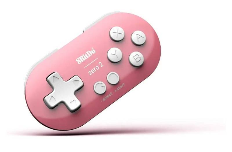 lot 72557 image: 8Bitdo Zero 2 Bluetooth Gamepad Keychain Sized Mini Controller for Switch, Windows, Android, macOS & Raspberry Pi(Pink Edition) - Nintendo Switch - Retail $20