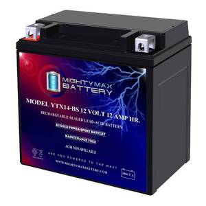 lot 13 image: Mighty Max Battery YTX14-BS - 12 Volt 12 AH, 200 CCA, Rechargeable Maintenance Free SLA AGM Motorcycle Battery - Retail $40