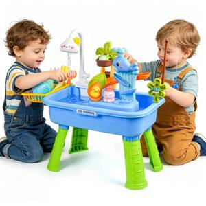 lot 16 image: Dtadvlo Upgraded Toddler Sand Water Table Toy with Electric Water Pump, Kids Sand Water with FaucetPlay Food AccessoriesFishing Toy, Kitchen Play Sink Toys for Girl Boy Age 3 - Retail $30