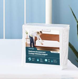 lot 26 image: Linenspa Encasement Waterproof Mattress Protector �� Zippered 360°, Full - Retail $25