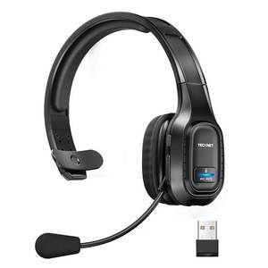 TECKNET Trucker Bluetooth Headset, Trucker Bluetooth Headphones with Microphone AI Noise Canceling Wireless On Ear Headset, Hands Free Wireless Headset for Cell Phone Computer Office Home (Black) - Retail: $40