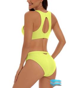 lot 39 image: Beautikini Period Swimwear Menstrual Two Piece Swimsuit Leakproof Bikini Sets Sporty Bathing Suit for Teen Girls S Green - Retail $3,312