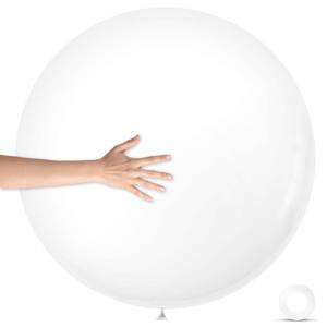 lot 42 image: 3Pcs White Big Balloons 36 Inch, Round Large Latex Party Balloons for Birthday Wedding Decorations - Retail $7