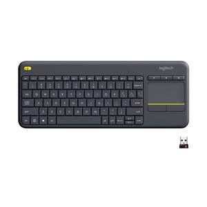 lot 49 image: MISSING USB Logitech K400 Plus Wireless Touch TV Keyboard with Easy Media Control and Built-in Touchpad, HTPC Keyboard for PC-Connected TV, Windows, Android, ChromeOS, Laptop, Tablet - Black - Retail $28