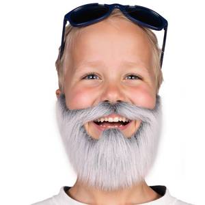 lot 56 image: Honcloud Realistic Fake Beard Easy to Wear Great for Outfits and Perfect for Halloween (Silver Gray) - Retail $8